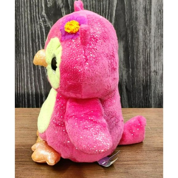 First & Main Fanta Zoo Olivia Owl 7 No. 8504 Pink Glittery Owl Plush Flower - Picture 4 of 11